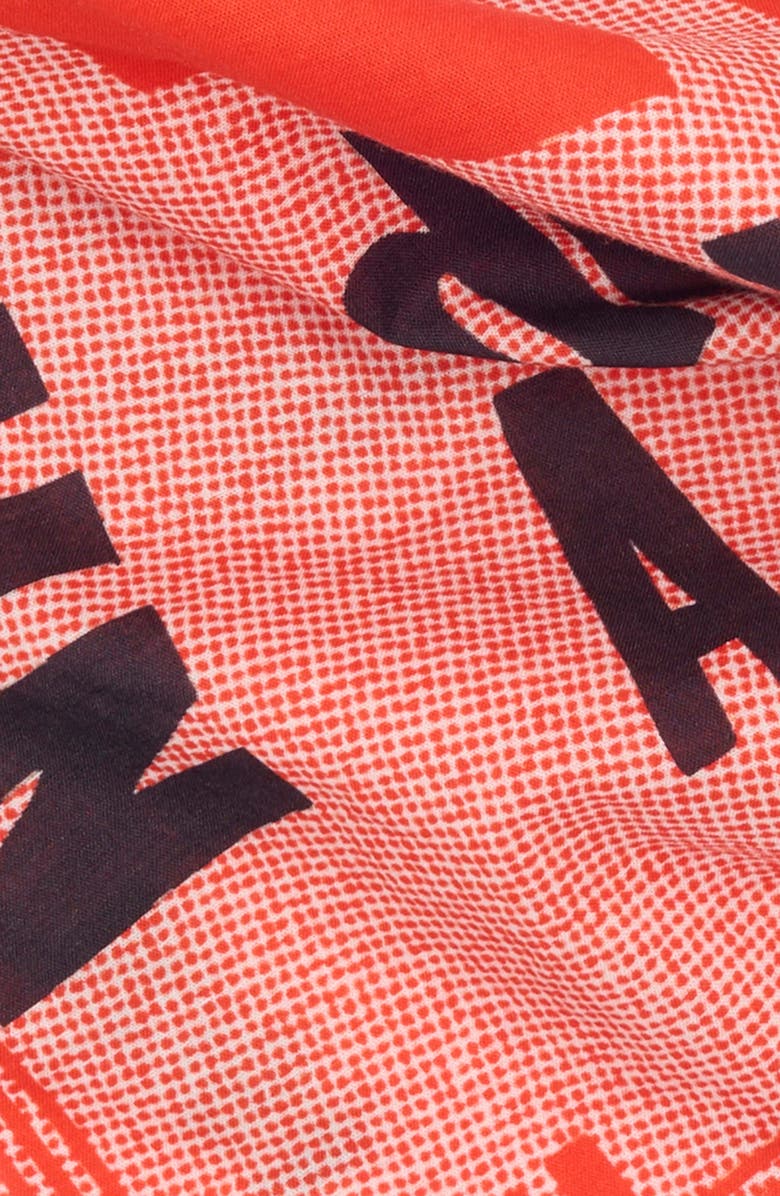 Clare V. Cotton Graphic Bandana, Alternate, color, Poppy/Black Fete De La Musique