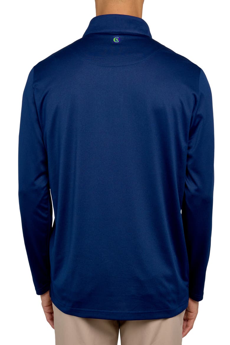 Regular Fit Melange Recycled Performance Quarter Zip, Alternate, color, NAVY
