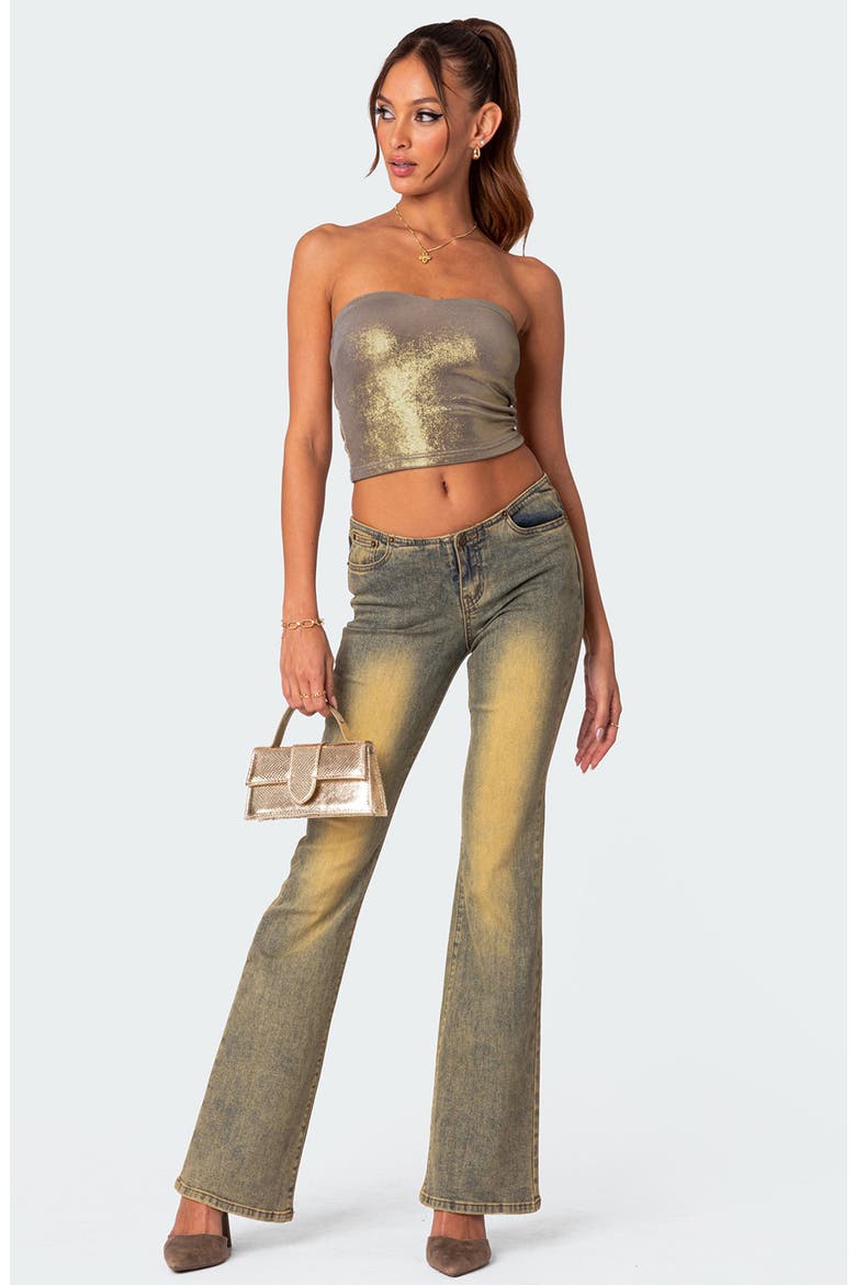 Spotlight Metallic Tube Top, Alternate, color, GOLD