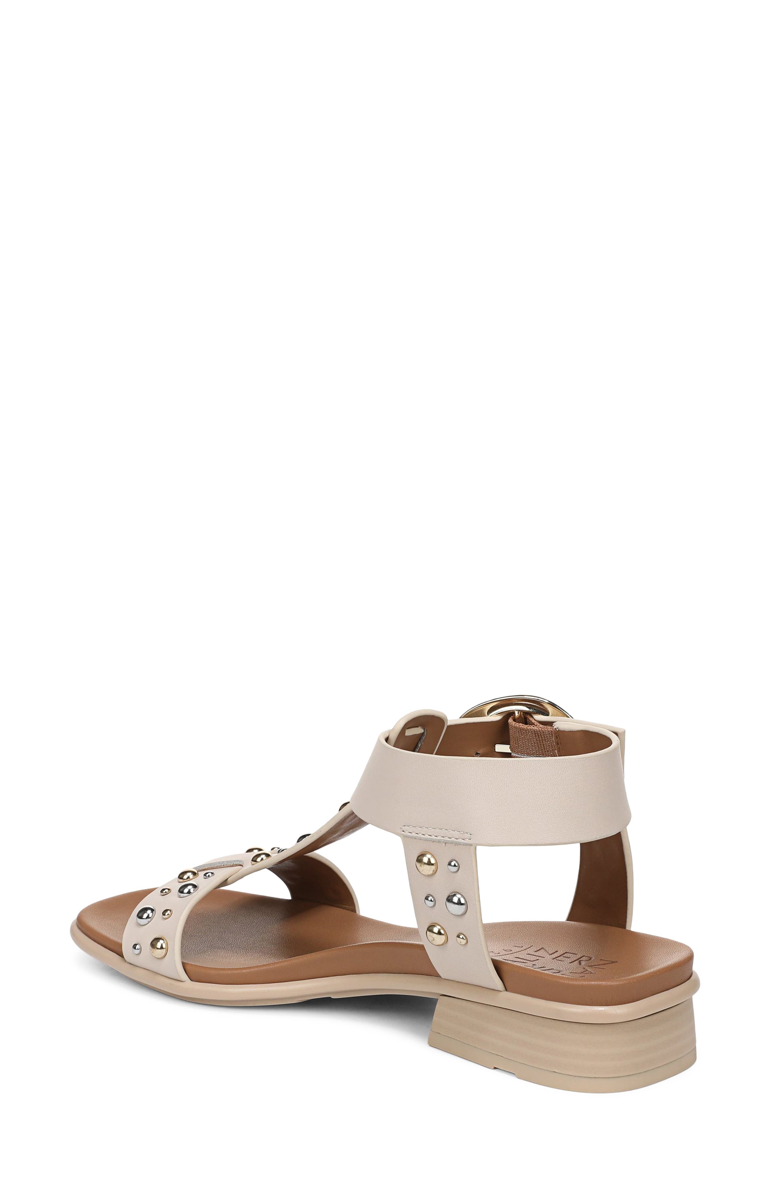 Naturalizer Brandy Stud Ankle Strap Sandal, Alternate, color, Ivory Mist
