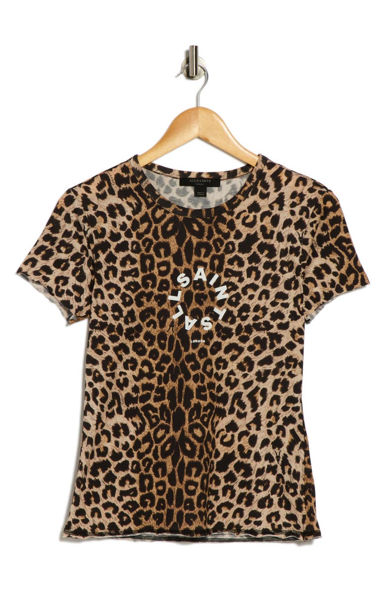 AllSaints Tiepo Bela Graphic T-Shirt, Alternate, color, Leopard Brown
