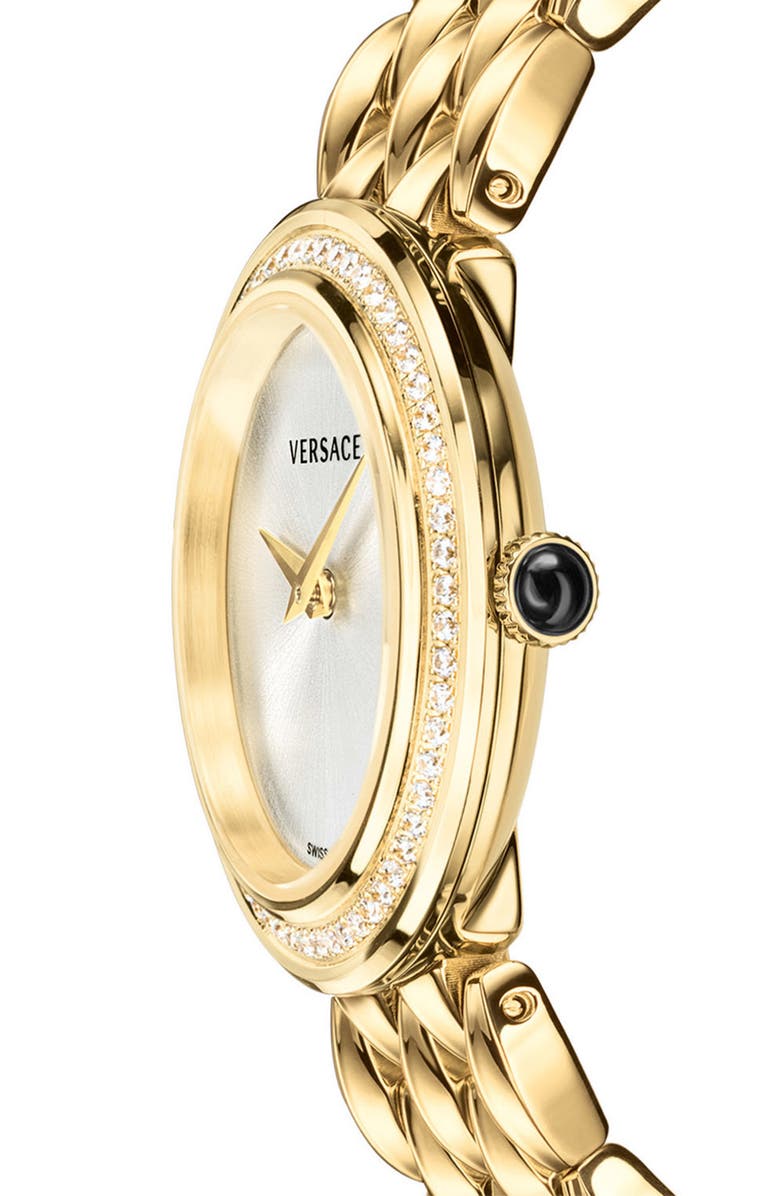 Versace V-Flare Diamond Dial Bracelet Watch, 28mm, Alternate, color, 