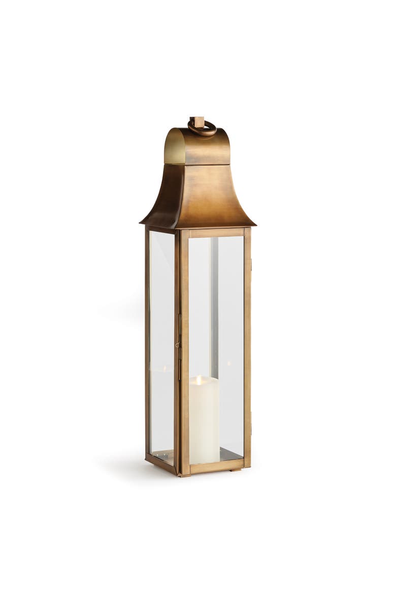 Geneva Lantern Candle Holder Large, Main, color, Gold