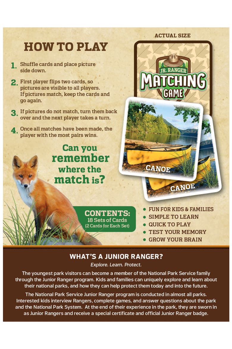 Jr. Ranger Matching Game, Alternate, color, Multicolor