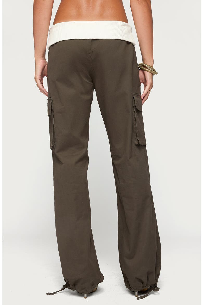 Jolee Ribbed Foldover Cargo Pants, Alternate, color, OLIVE