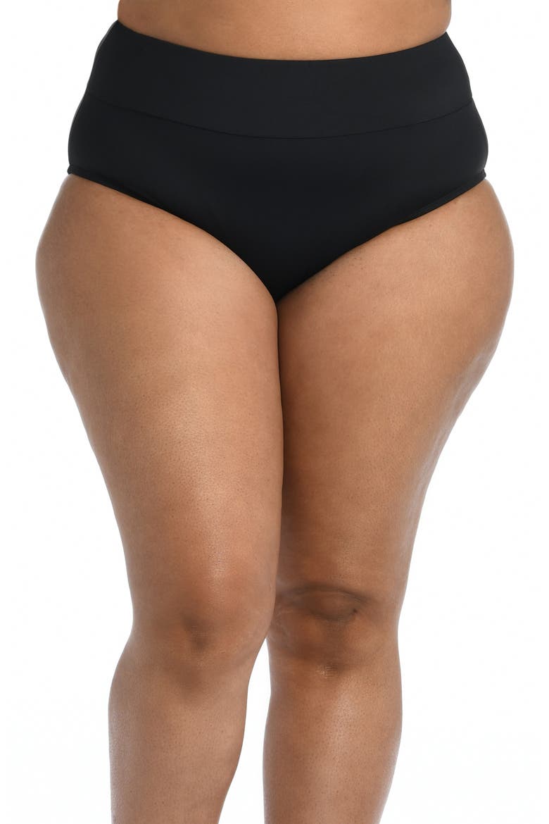 Island Goddess High Waist Bikini Bottoms, Main, color, BLACK