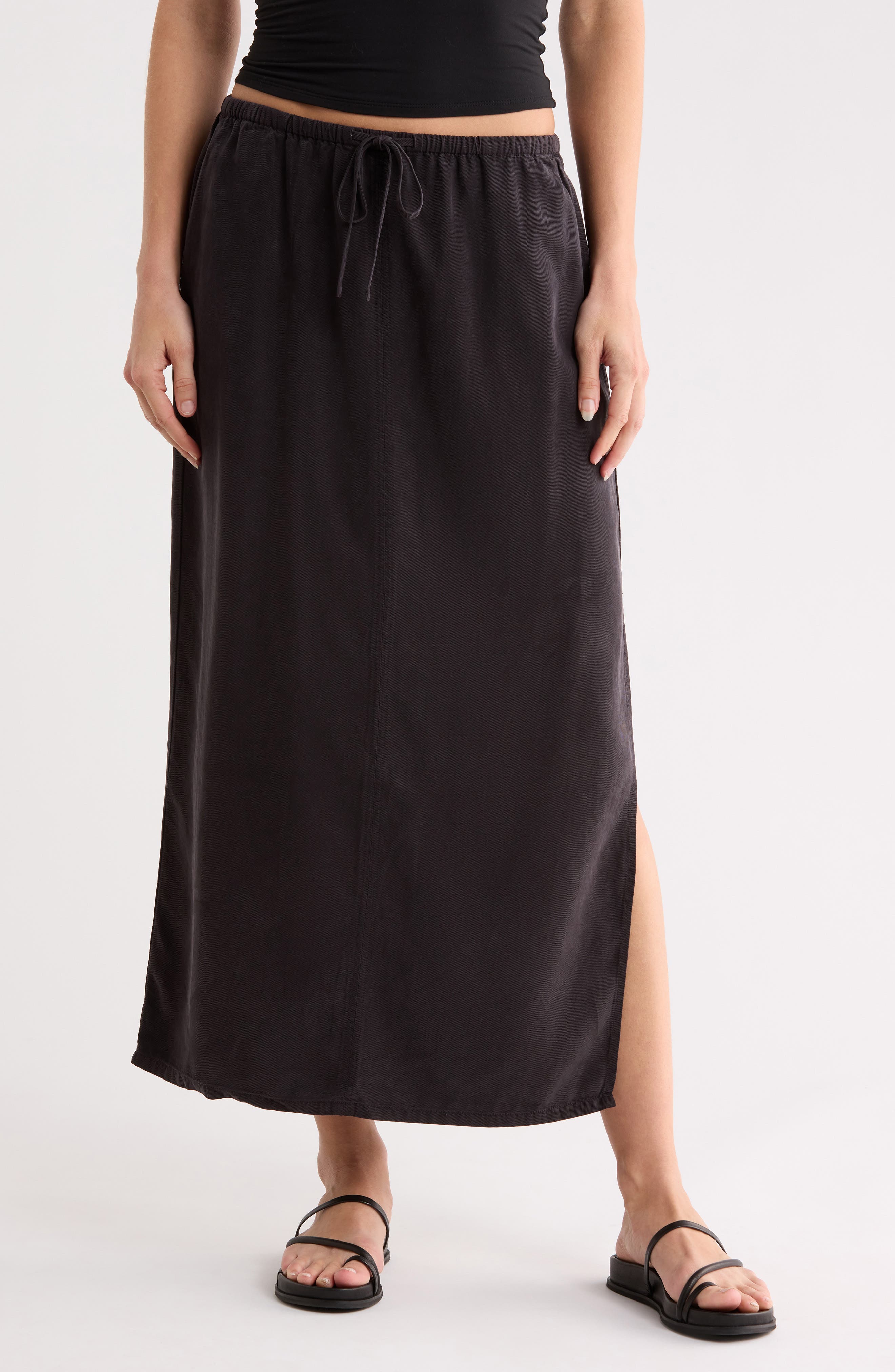 Ana Side Slit Midi Skirt