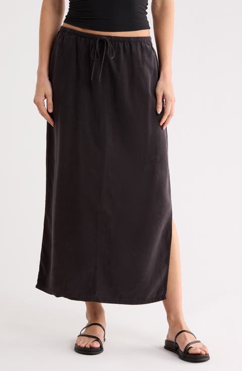 Ana Side Slit Midi Skirt