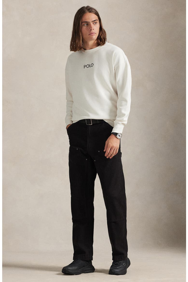 Double Knit Logo Sweatshirt, Alternate, color, DECKWASH WHITE