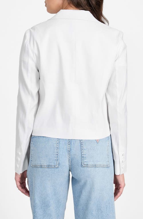 Guess Linden Tie Front Linen Blend Crop Blazer