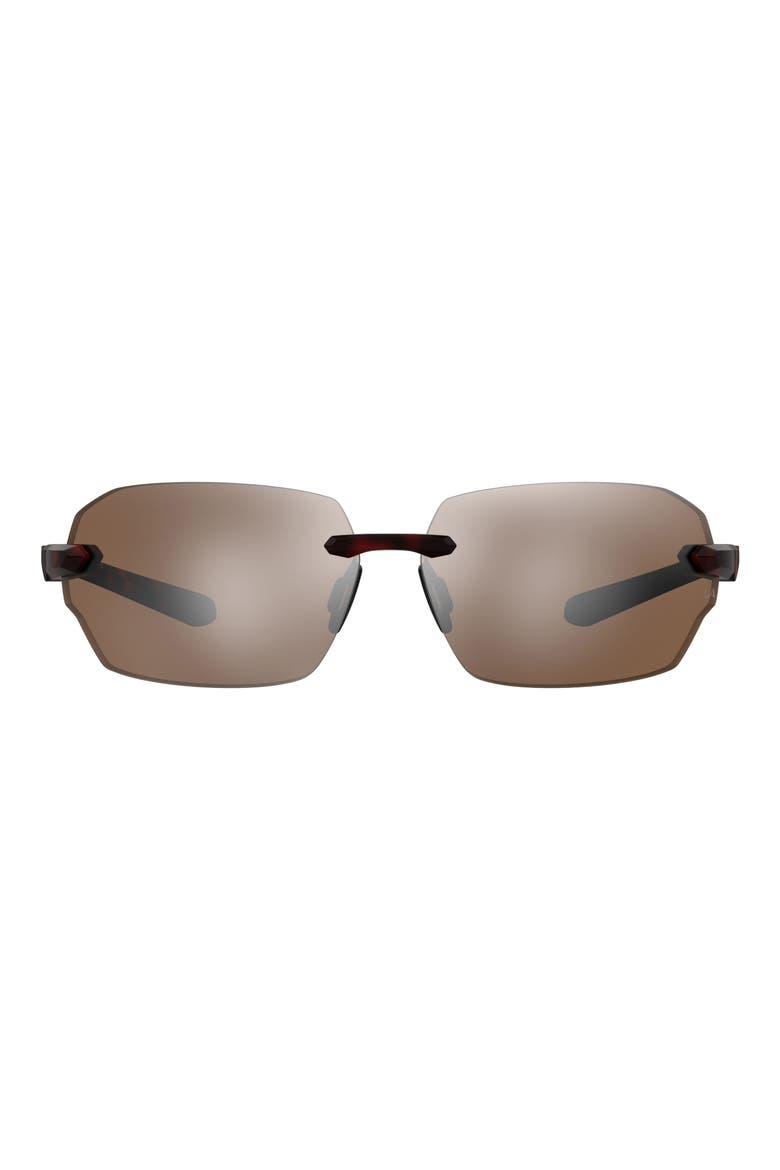 71mm Rectangular Wraparound Sunglasses, Main, color, HAVANA