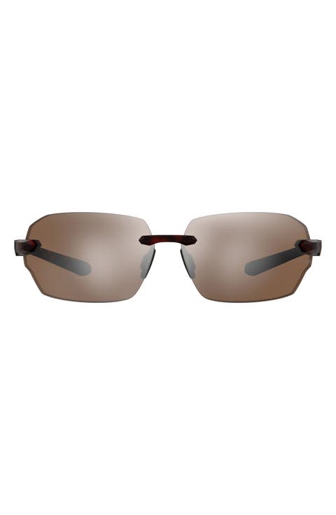 71mm Rectangular Wraparound Sunglasses