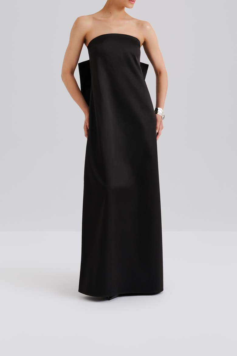 Elmina Bow Detailed Maxi Dress, Alternate, color, Black