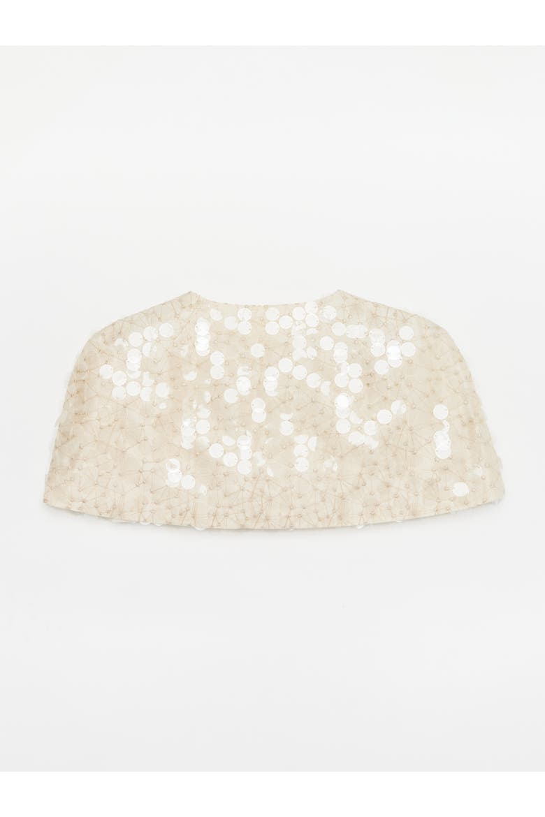 Embelished Mini Cape, Alternate, color, Starlight White