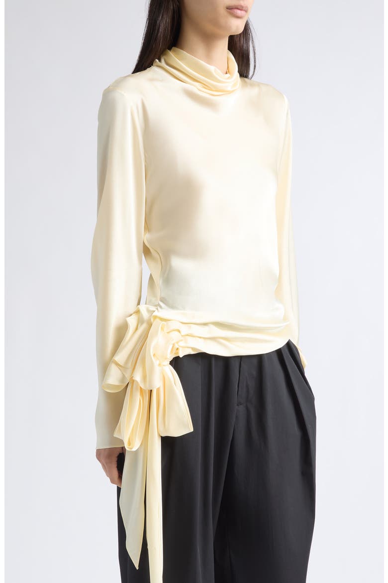 Ornella Draped Silk Georgette Top, Alternate, color, CREAM