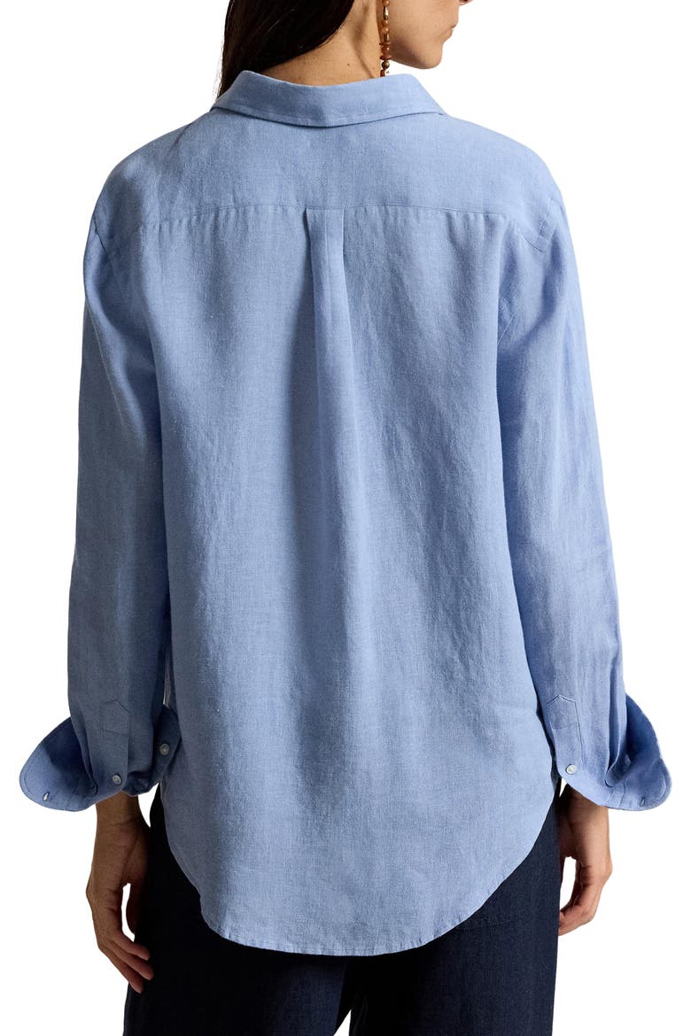 Classic Fit Linen Button-Up Shirt, Alternate, color, SUMMER BLUE
