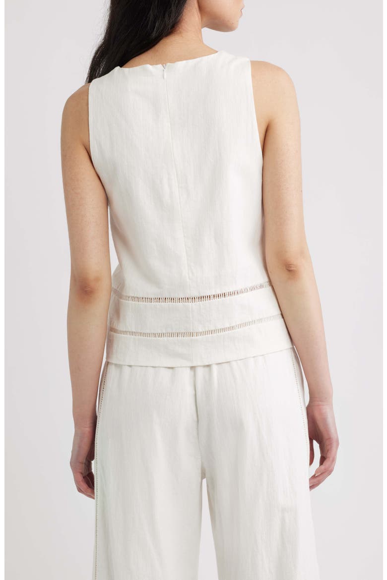Siena Ladder Stitch Sleeveless Top, Alternate, color, OFF WHITE