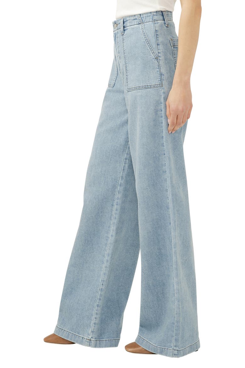 Lightweight Wide Leg Knit Denim Pants, Alternate, color, CRICKETS