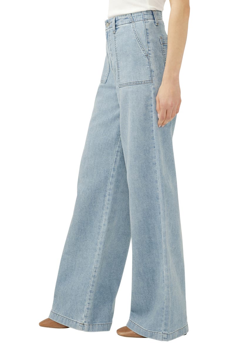 Silver Jeans Co. Lightweight Wide Leg Knit Denim Pants, Alternate, color, Crickets