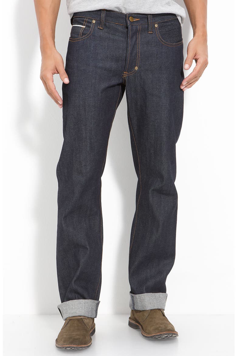 'Phoenix' Straight Leg Raw Selvedge Jeans, Alternate, color, RINSE
