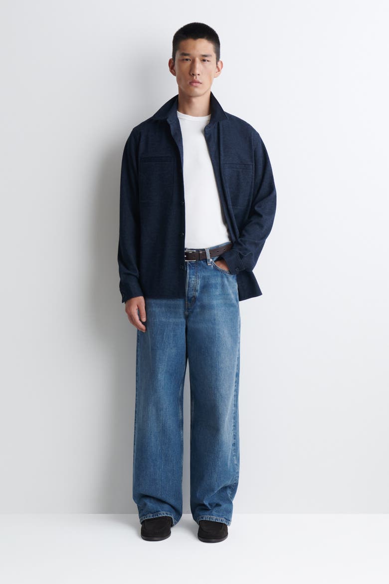 Relaxed Jersey Overshirt, Alternate, color, NAVY MÉLANGE