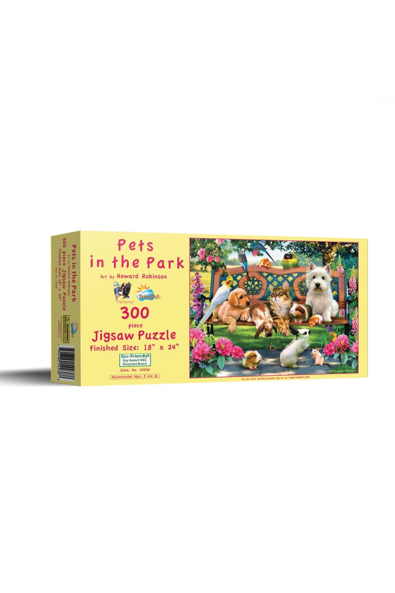 Pets in the Park 300 piece Jigsaw Puzzle for Adults, Main, color, Multicolor