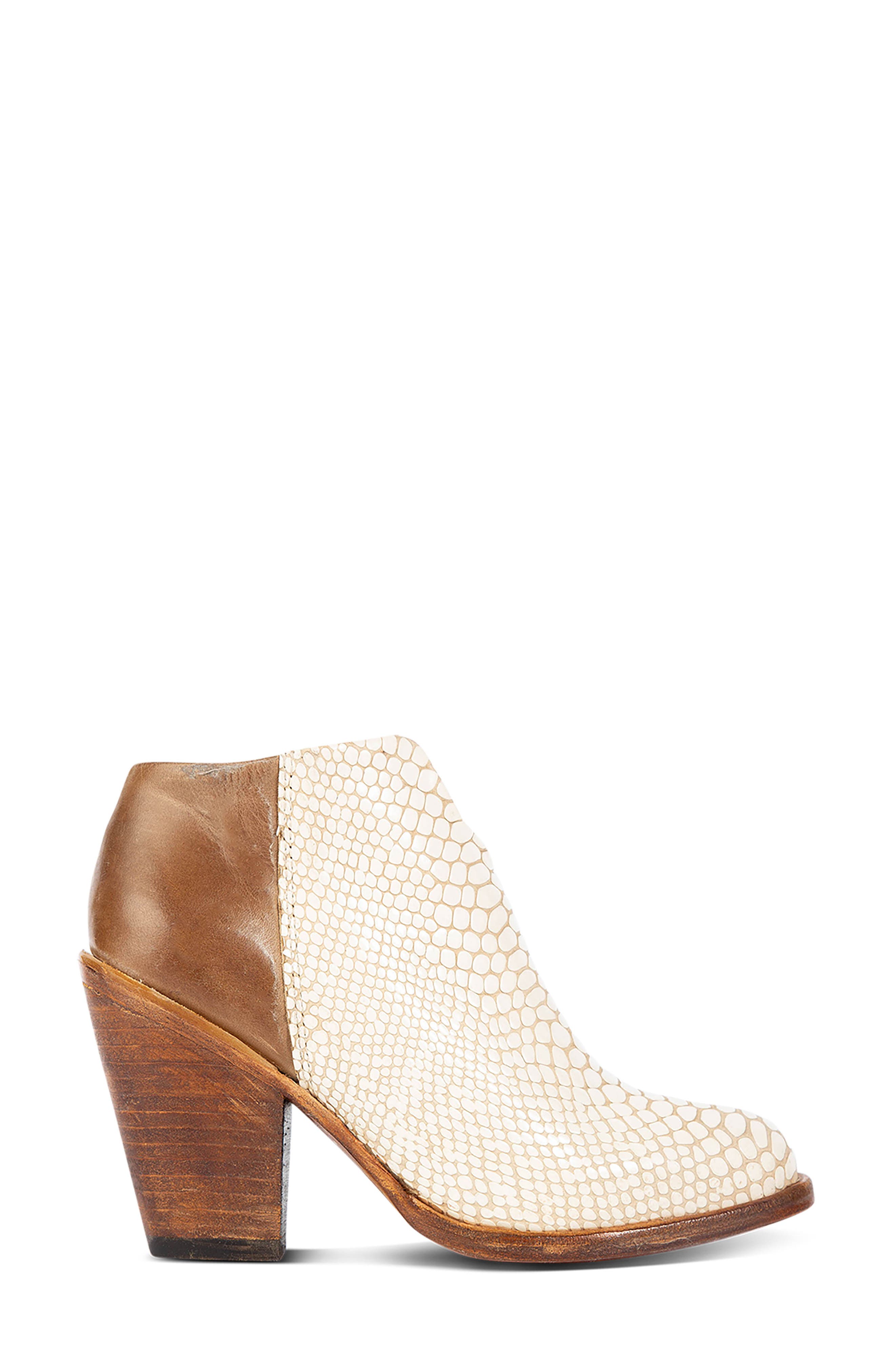 Detroit Croc Embossed Leather Bootie, Alternate, color, WHITE SNAKE