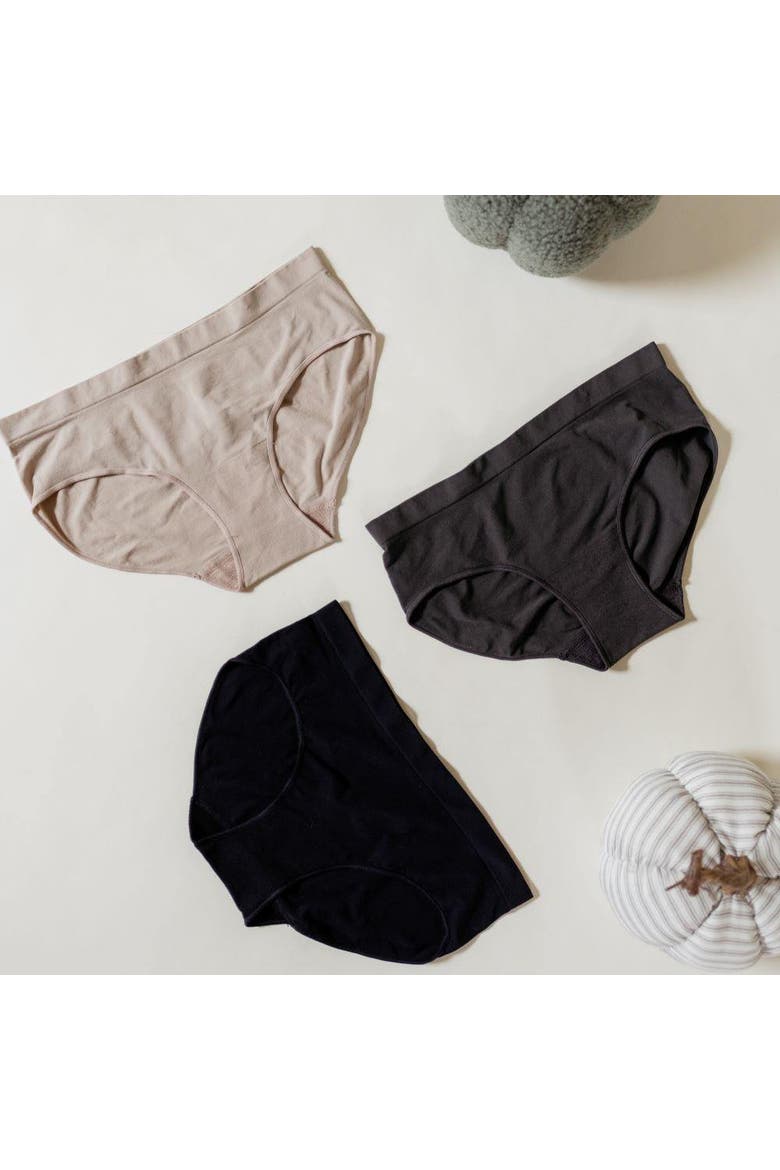 Comfy Undies  Midi Bikini, Alternate, color, Black, Asphalt, Mushroom