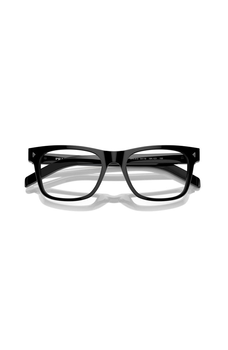Prada 54mm Rectangle optical glasses, Alternate, color, Black