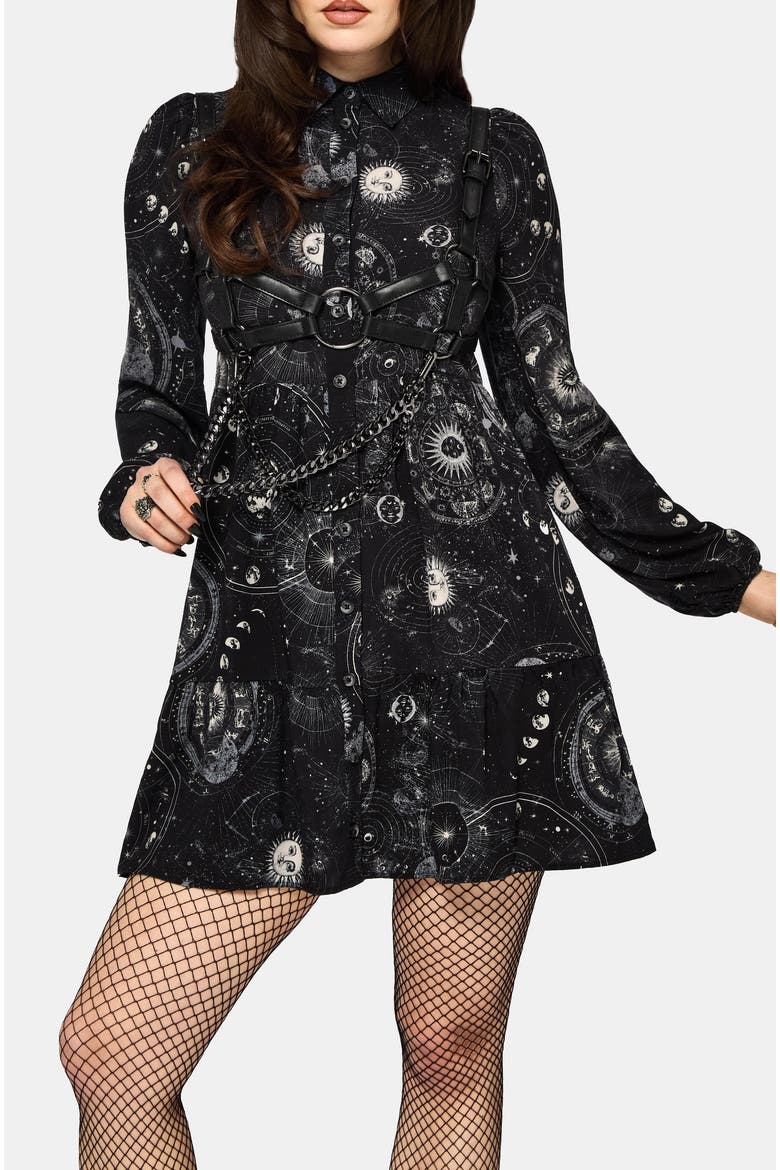 Elise Mini Shirt Dress, Alternate, color, Black