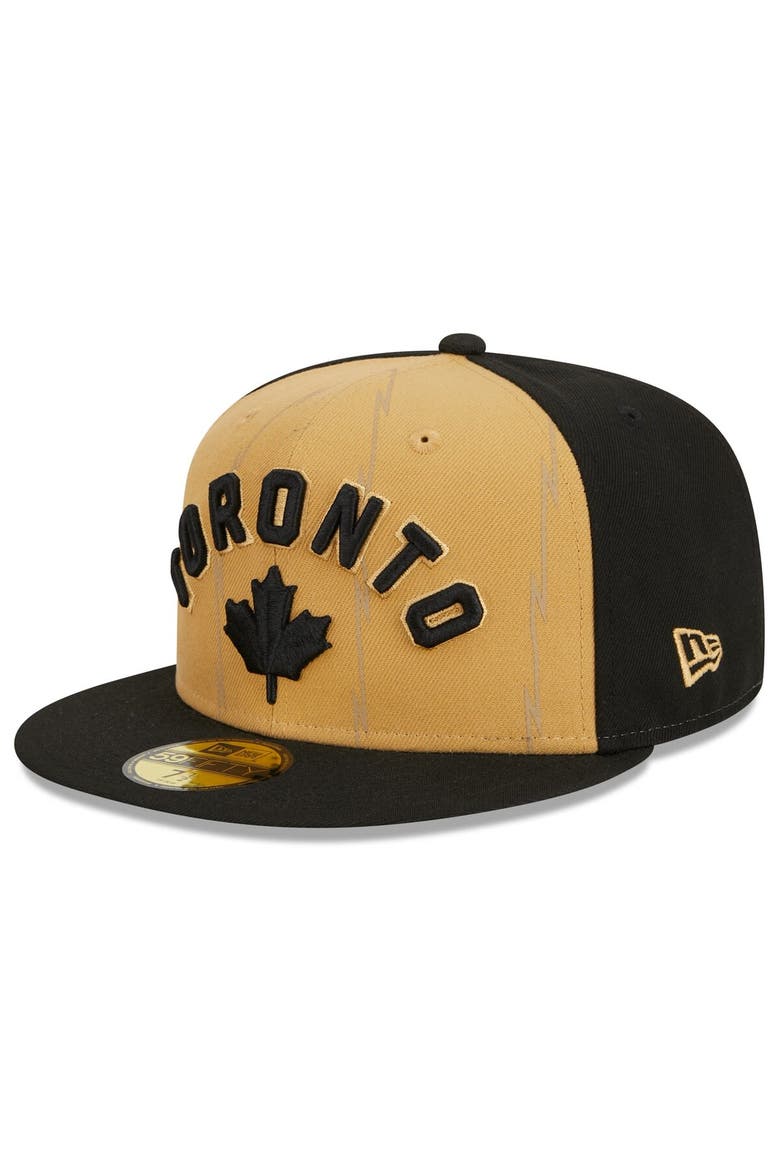 Men's New Era  Gold/Black Toronto Raptors 2023/24 City Edition 59FIFTY Fitted Hat, Alternate, color, Gold