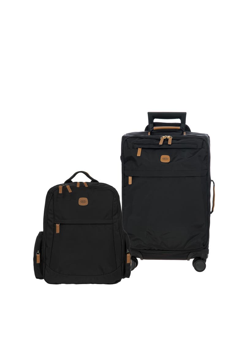 2 Piece Set - X-Travel 21" Carry-On Spinner & Nomad Backpack, Main, color, Black