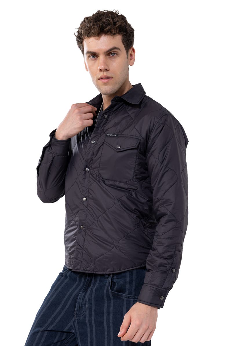 Members Only Quilted Shirt Jacket, Alternate, color, Black
