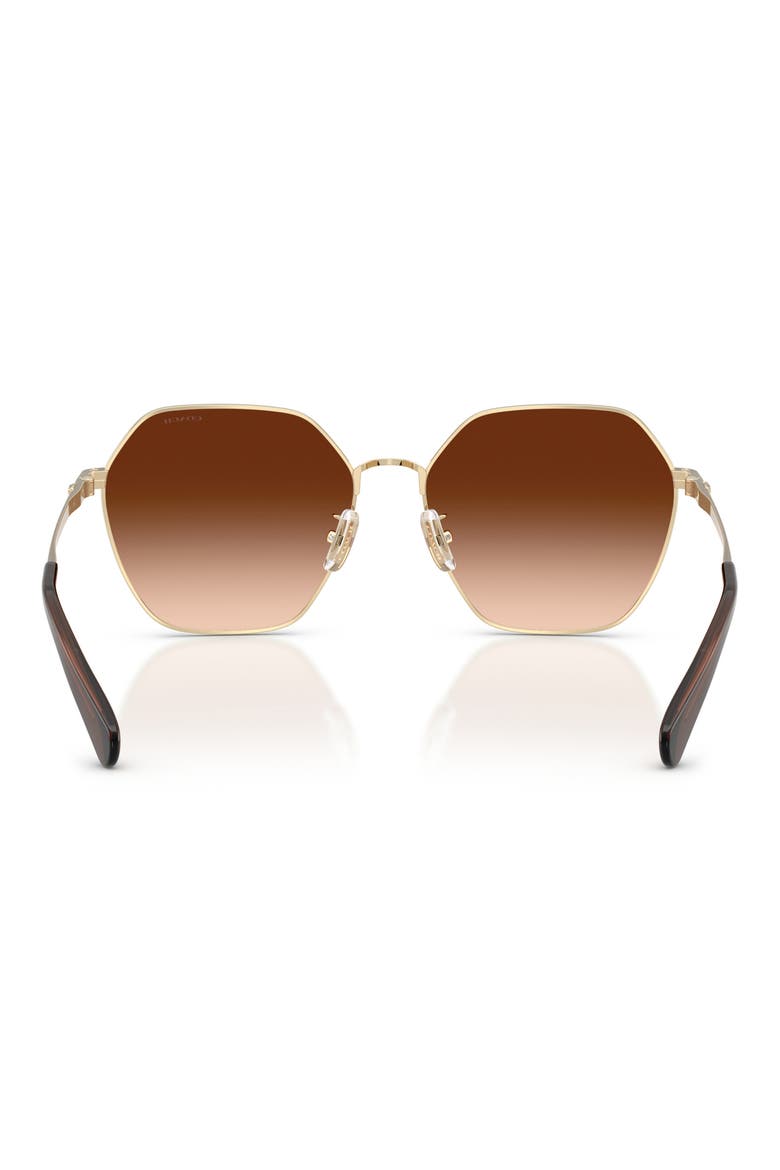 58mm Irregular Sunglasses, Alternate, color, SHINY LIGHT GOLD / BROWN