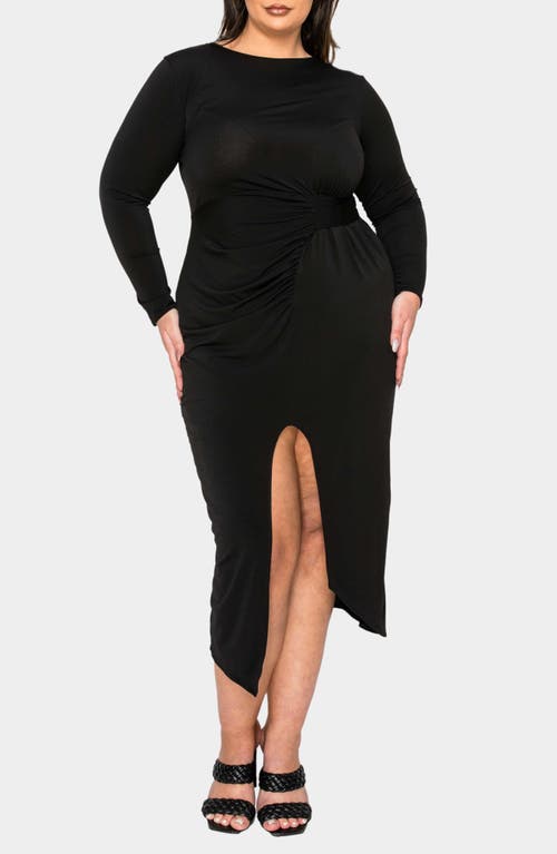 L I V D Estelle Ruched Body-con Midi Dress In Black