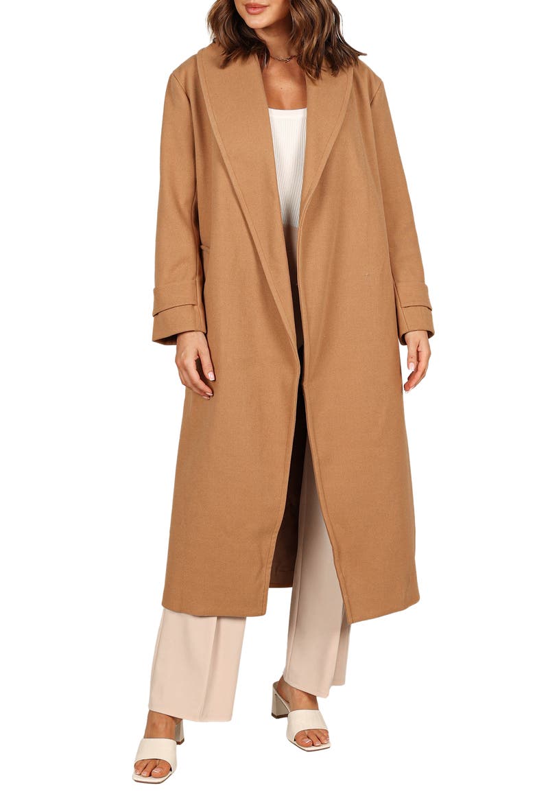 Emersyn Tie Front Coat, Main, color, CAMEL
