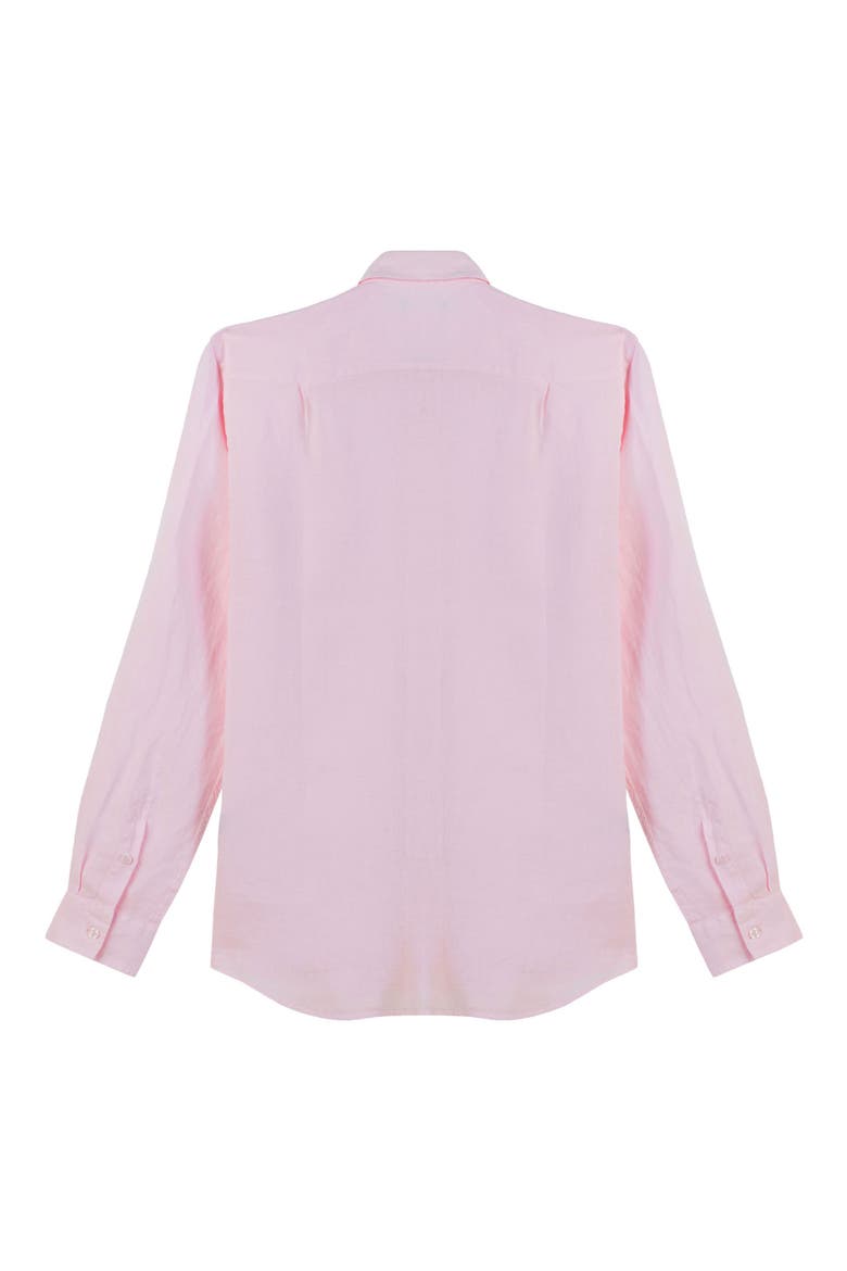 Classic Fit Linen Button-Up Shirt, Alternate, color, BALLERINE