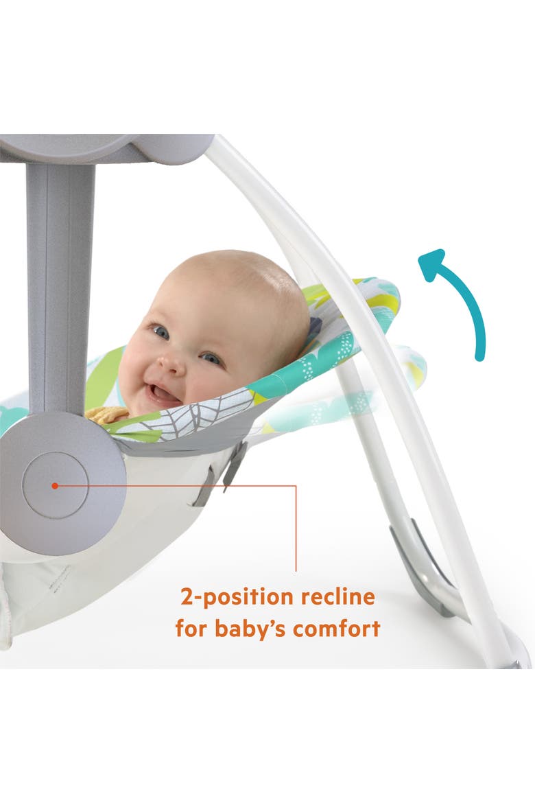Rainforest Vibes 6-Speed Portable Automatic Baby Swing with Toy Bar, Alternate, color, Multicolored