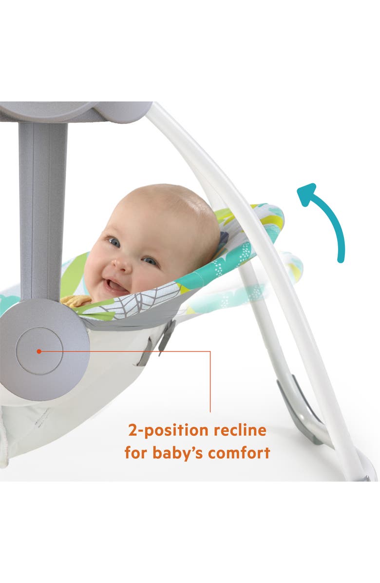 BRIGHT STARTS Rainforest Vibes 6-Speed Portable Automatic Baby Swing with Toy Bar, Alternate, color, Multicolored