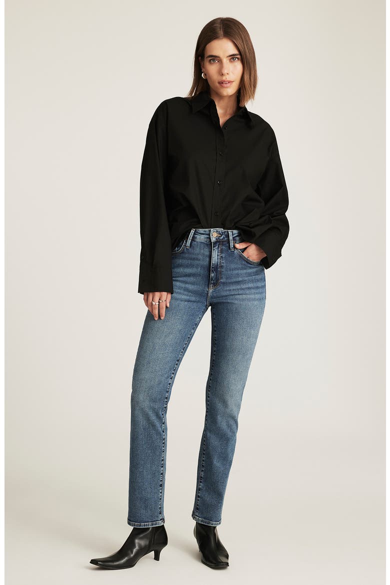 Kendra High Waist Straight Leg Jeans, Alternate, color, MID BRUSHED GOLD PRE