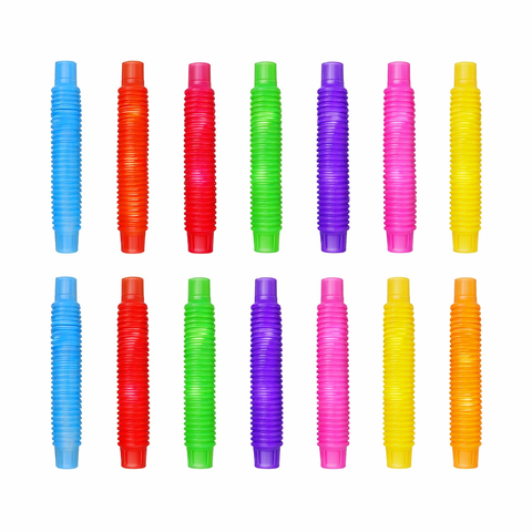 12-Piece Assorted Stretchy Glow Pop Tube Toy