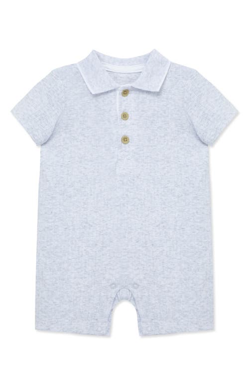 Little Me Knit Polo Romper in Grey 