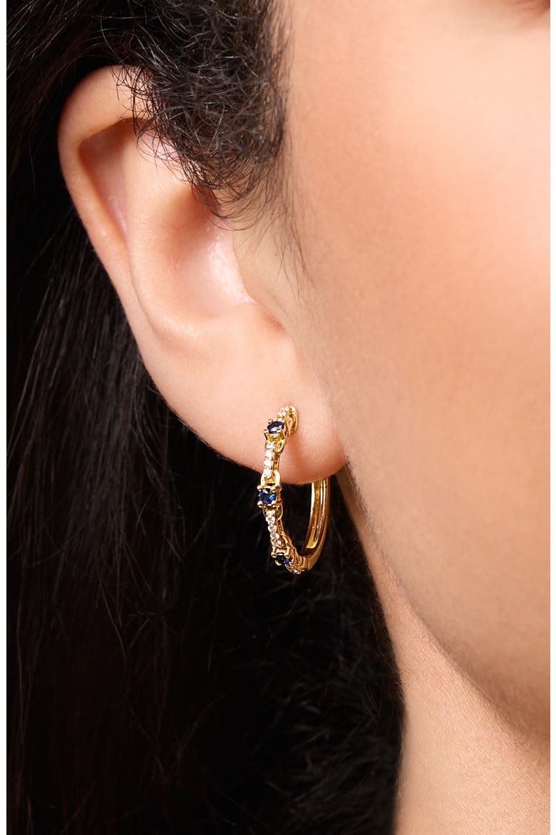 El Mar Hoop Earrings, Alternate, color, 18K WHITE GOLD SAPPHIRE