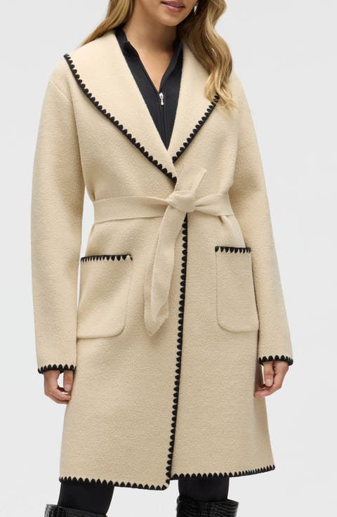 Belted Wrap Sweater Coat