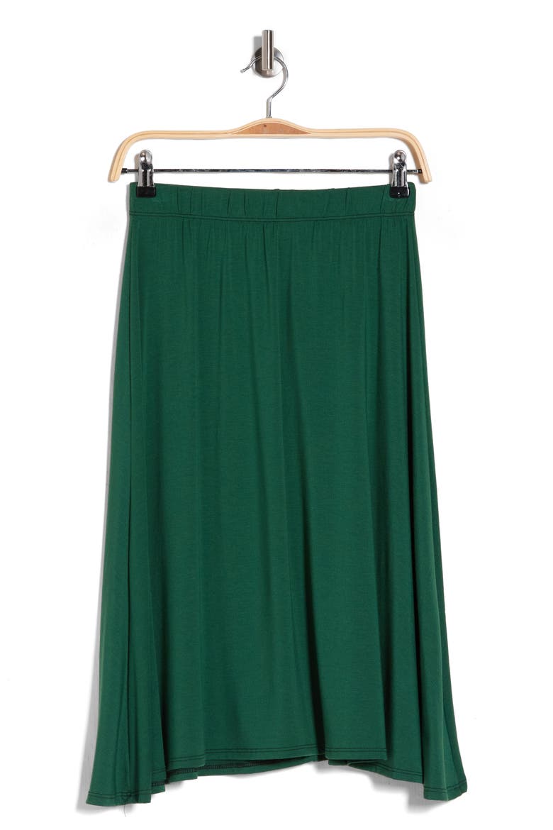 Flare Midi Skirt, Alternate, color, JUNIPER GREEN
