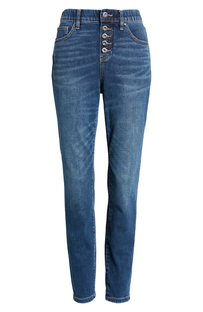 JAG Jeans Valentina Pull-On High Waist Exposed Button Ankle Skinny Jeans, Alternate, color, 