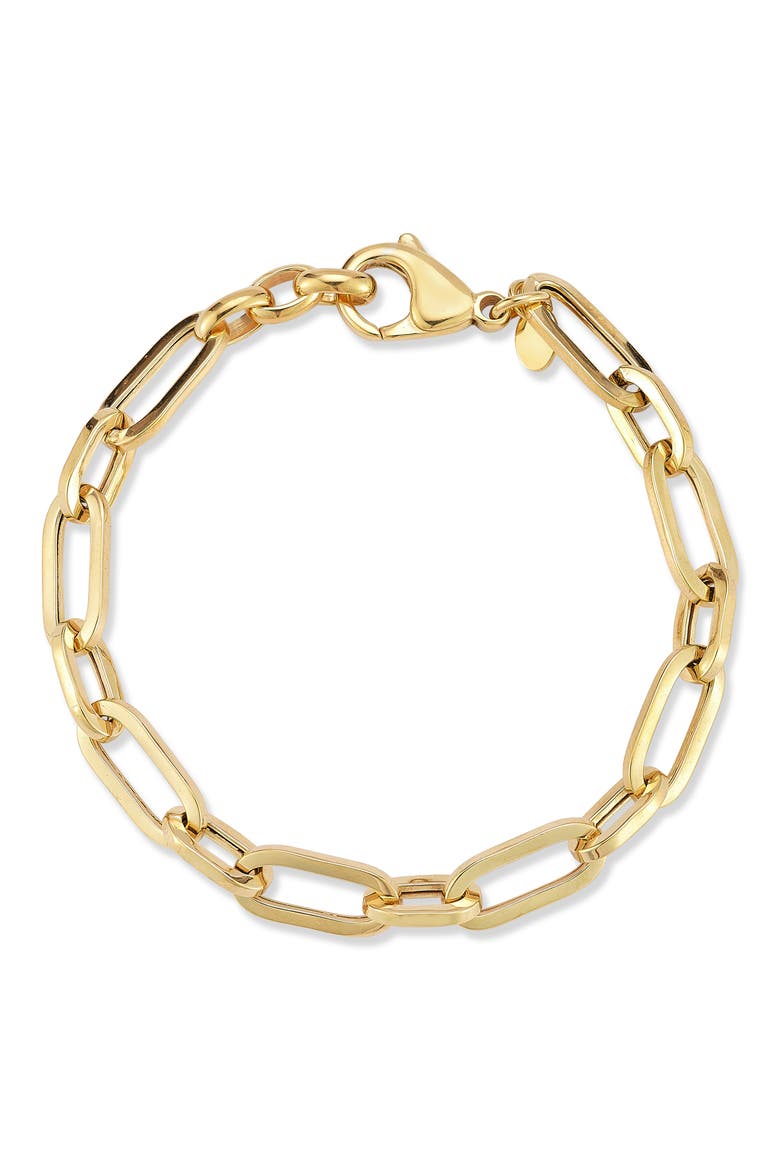 Paperclip Link Bracelet, Main, color, GOLD