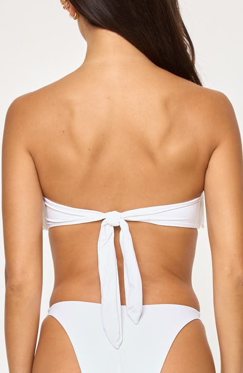 L*space Lspace Dixie Fringe Strapless Bikini Top In White