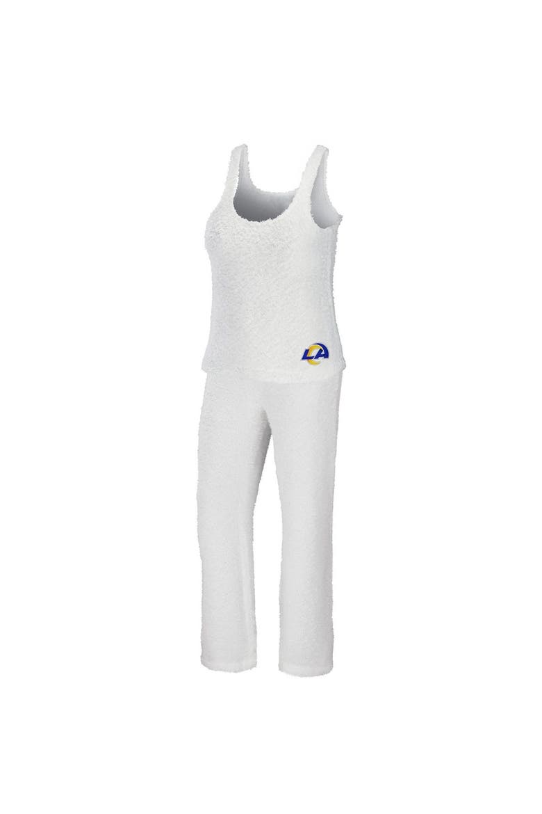 Women's WEAR by Erin Andrews Cream Los Angeles Rams Cozy Scoop Neck Tank Top & Pants Sleep Set, Main, color, Cream