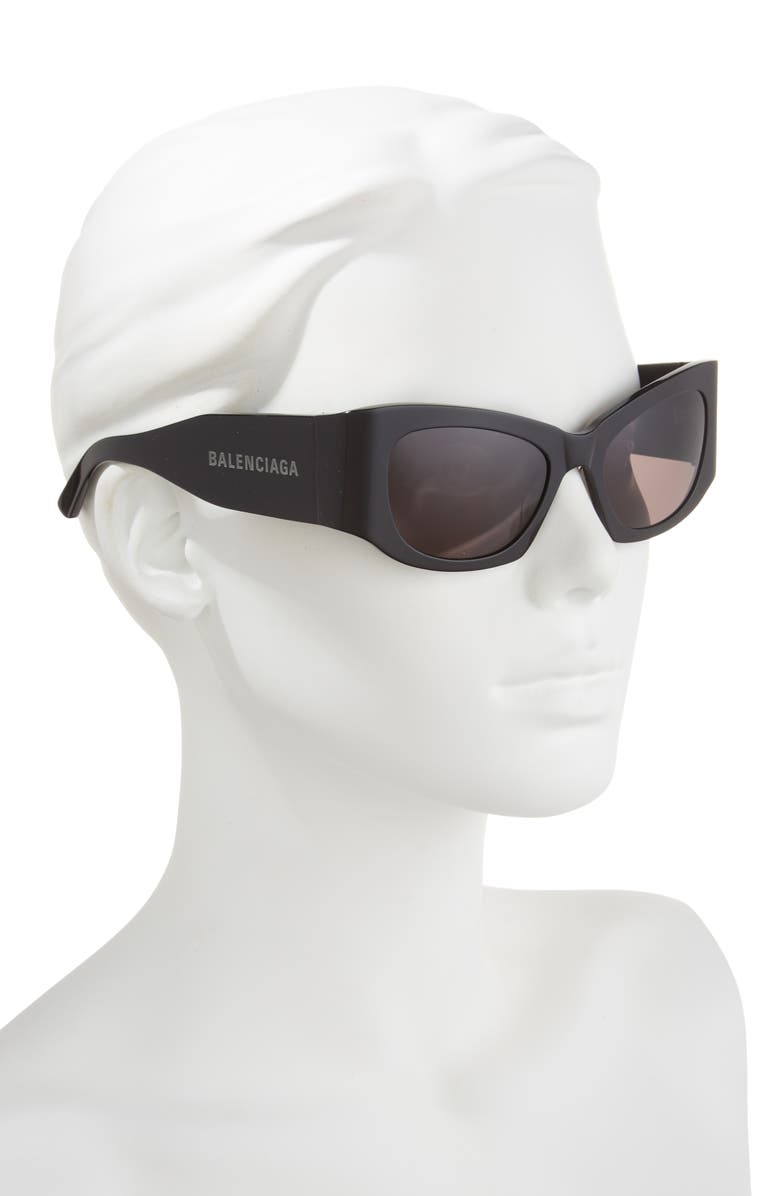 Balenciaga 54mm Cat Eye Sunglasses, Alternate, color, Black Black Grey